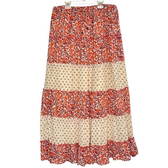 Rachel Zoe Women's Tiered Floral Maxi Skirt Size M - Picture 1 of 11